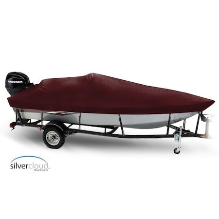 Eevelle Silvercloud Boat Cover V HULL FISHING Outboard Motor w/Outboard 13' 6in. L 72in. W Burgundy SCVFW1372B-BRG